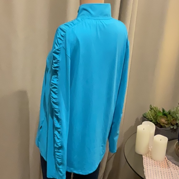 TTP 21 inches with stretch length 26 inches turquoise pull pull over with zipper - Picture 6 of 9